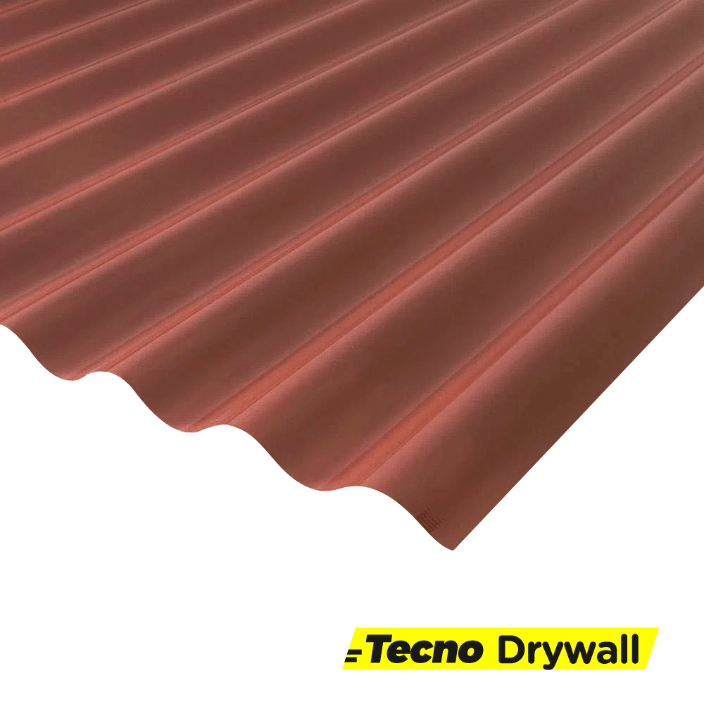 Techo Polipropileno (Tipo Calamina Fibraforte) Rojo (3.00 x 1.10 x 1.2mm) - Construmart - Perú